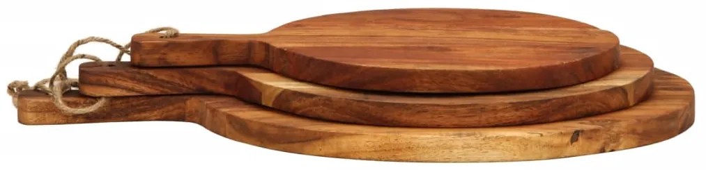 Tábua de cortar 3 pcs madeira de acácia maciça