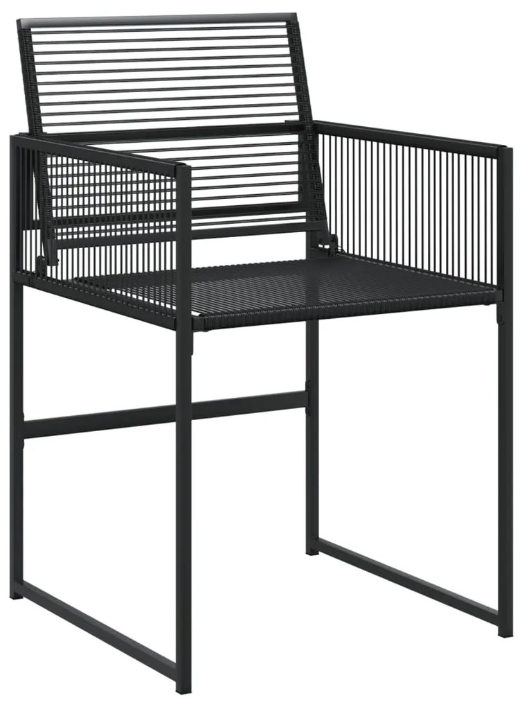 7 pcs conjunto de jantar para jardim vime PE preto