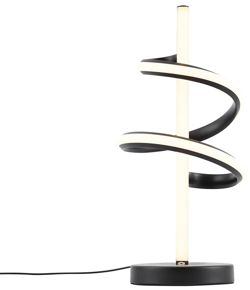 Candeeiro de Mesa de Design Preto Incl. LED Regulável - Rolla Moderno