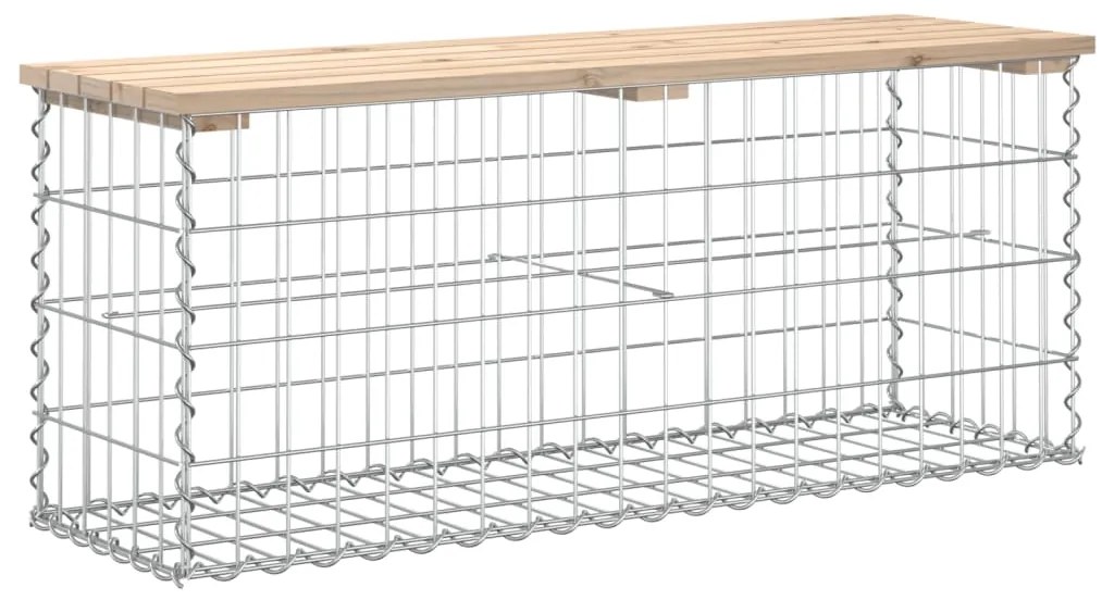 Banco de jardim c/ design gabião 103x31,5x42 cm pinho maciço