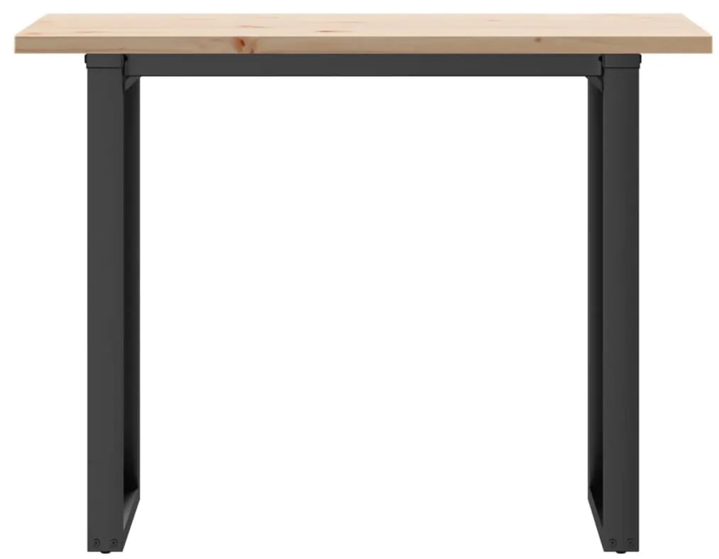 Mesa de jantar estrutura em O 100x50x75,5cm pinho/aço