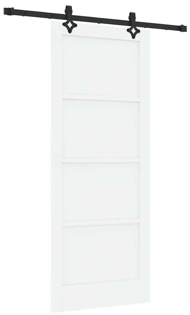 Porta Deslizante com Conjunto de Hardware 'ORKDAL'Branca Madeira Sólid