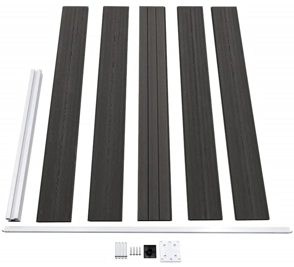 Painel de vedação para jardim 175x105 cm WPC cinzento
