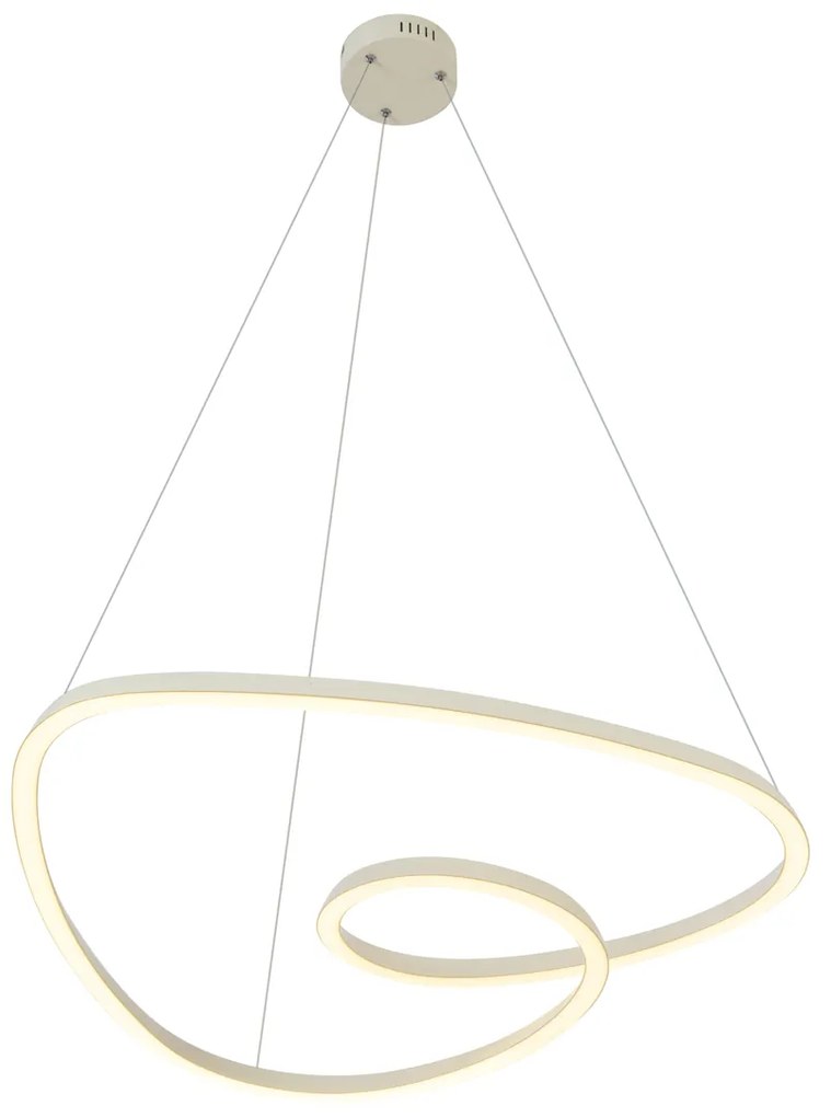 Candeeiro suspenso escandinavo bege 72cm incl. LED regulável em 3 níveis - Circuit Escandinavo