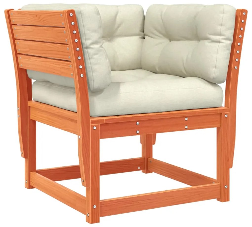 8pcs conj. lounge jardim + almofadões pinho maciço castanho-mel