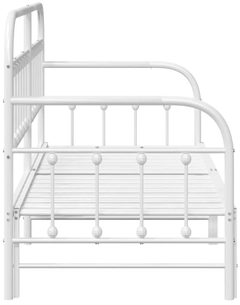 Estrutura de Daybed vidaXL com Cama de Rodízio Branca 75x190 cm Aço