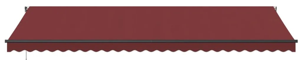 Toldo retrátil automático com luzes LED 600x300 cm bordô