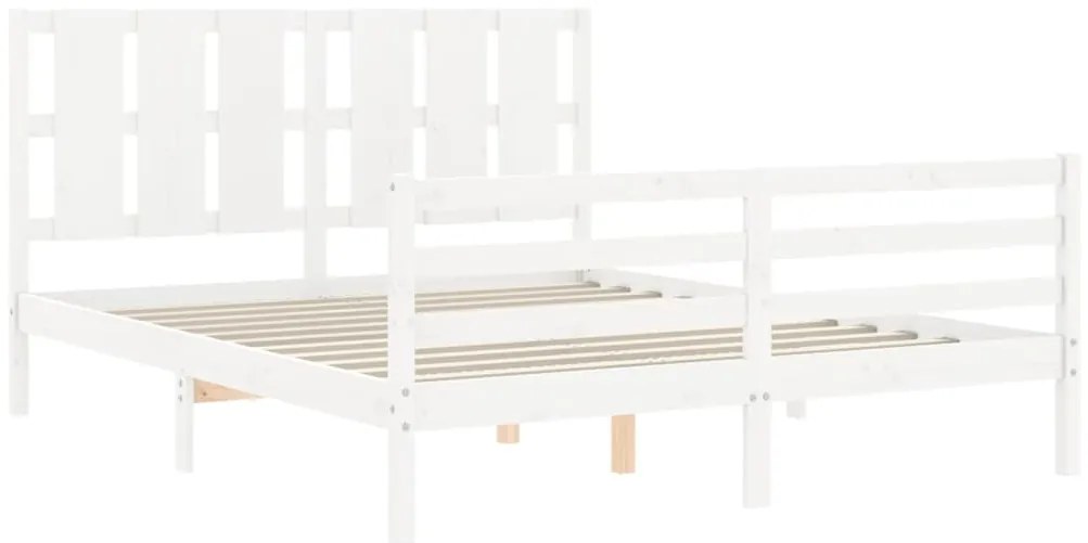 Estrutura de cama com cabeceira 160x200 cm madeira maciça