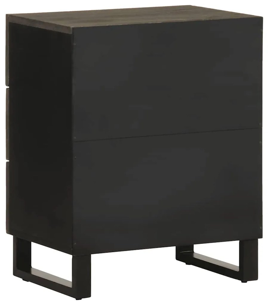 Mesa de cabeceira preto 50x33x62 cm madeira de mangueira maciça