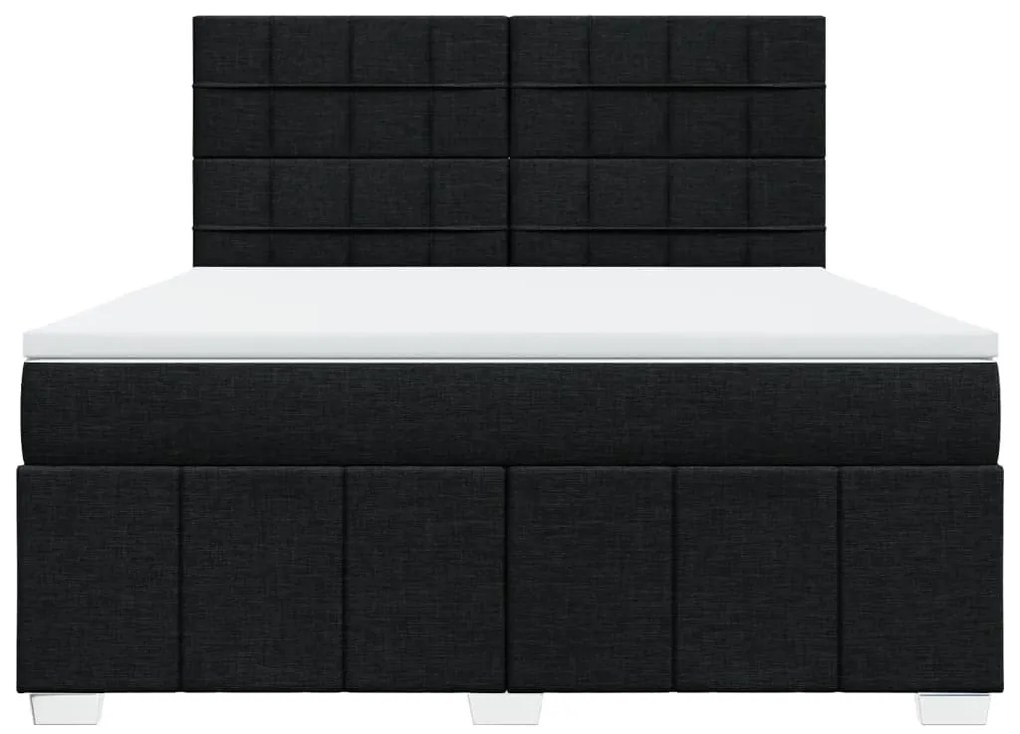 Cama com molas/colchão 180x200 cm tecido preto