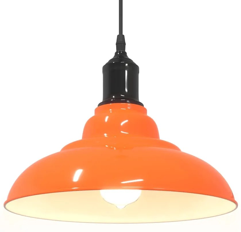 Candeeiro suspenso regulável altura E27 laranja brilhante Ø31cm