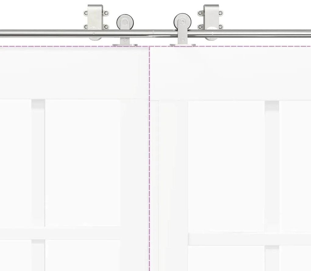 Kit ferragens p/ porta deslizante 200cm aço inoxidável prateado