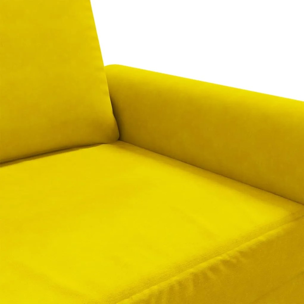 Sofá de 2 lugares veludo 120 cm amarelo