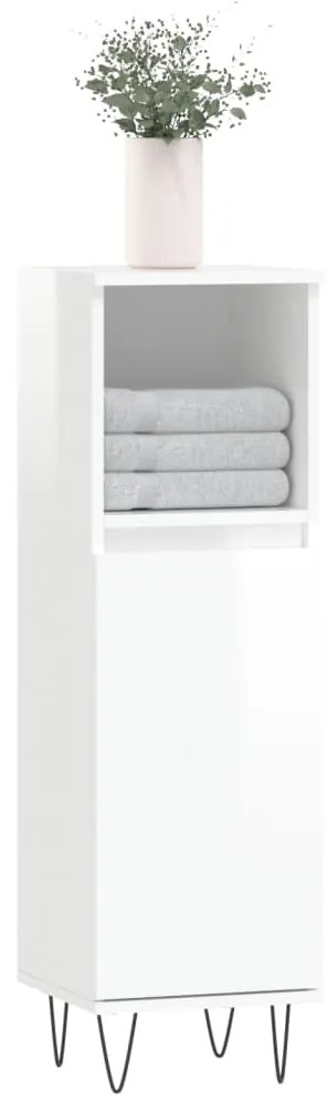Armário de Casa de Banho 30x30x100 cm derivados de madeira branco bri