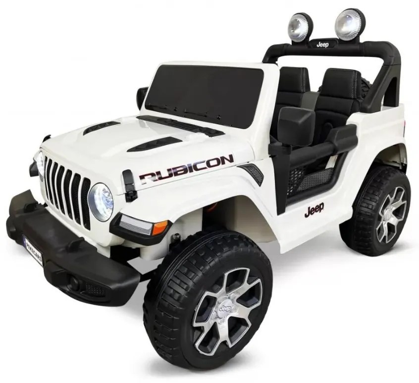 Carro eletrico crianças Jeep Wrangler Rubicon MP4 12V 2.4G Branco