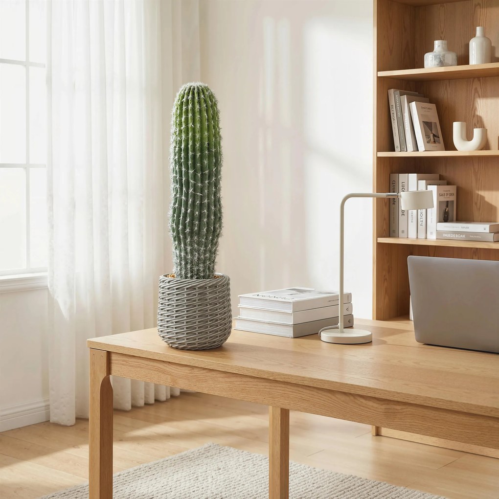 Cacto Artificial 66 cm, Planta Artificial Decorativa com Vaso para Decoração de Interiores Verde