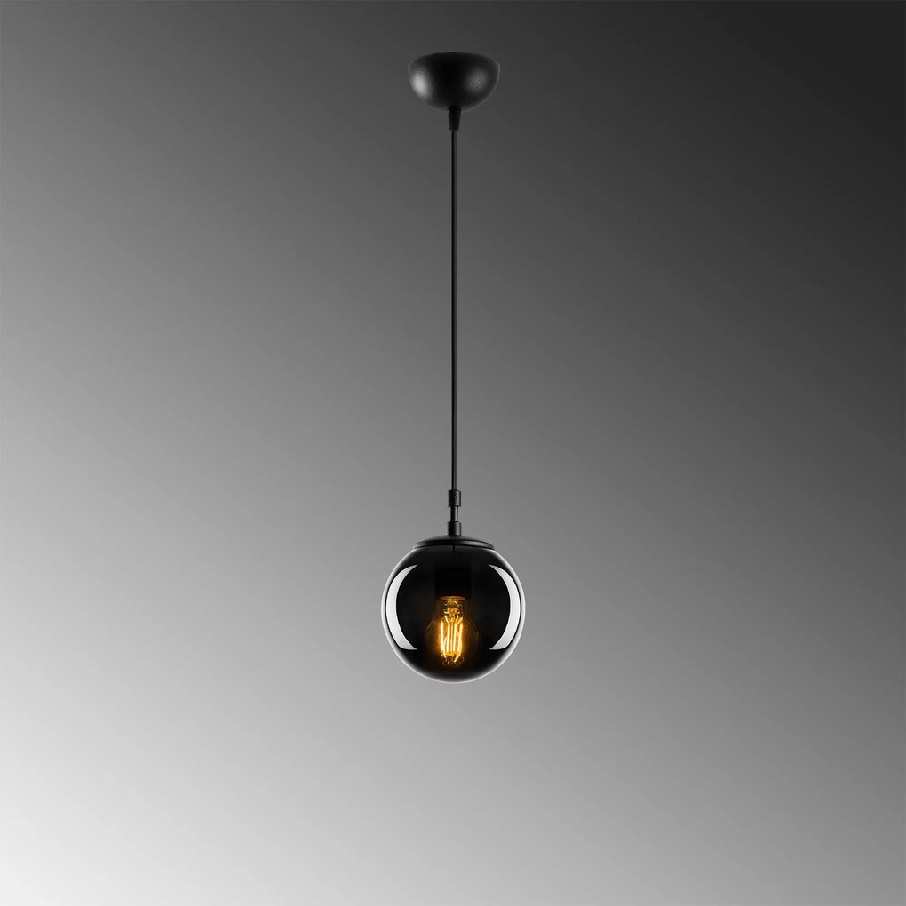 Candeeiro de Teto Efe – Preto Fumado – 15 x 15 cm
