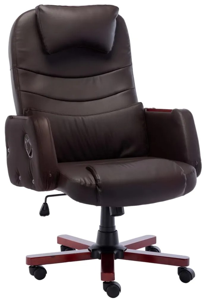 vidaXL Cadeira de escritório couro artificial castanho
