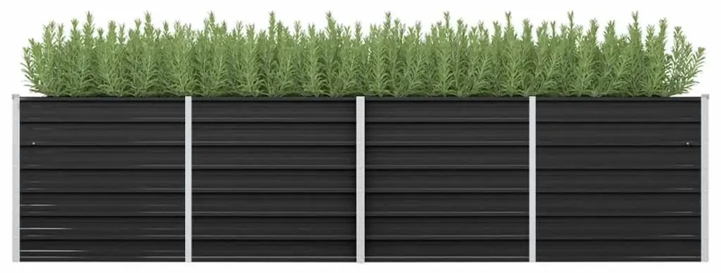vidaXL Canteiro elevado jardim aço galvanizado 320x80x77 cm antracite