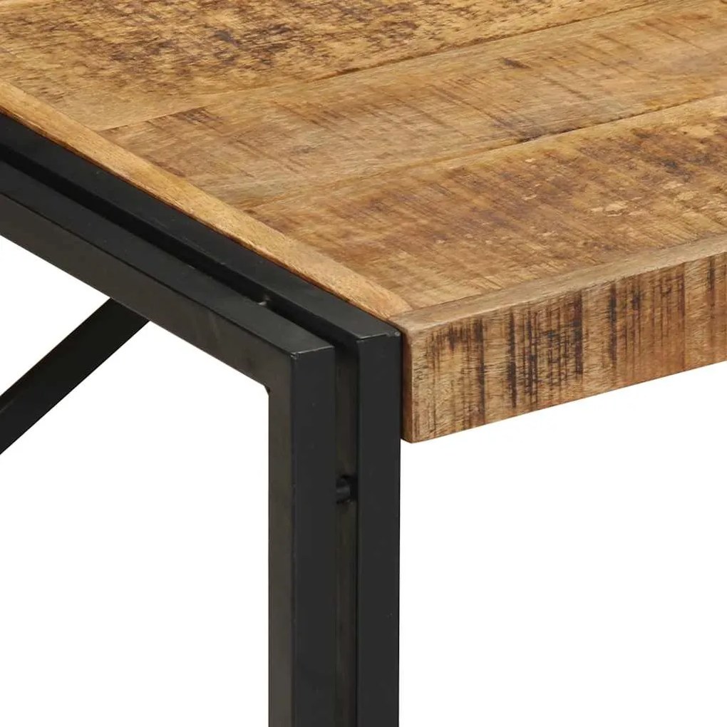 Mesa de centro 100x100x35 cm madeira de mangueira áspera maciça