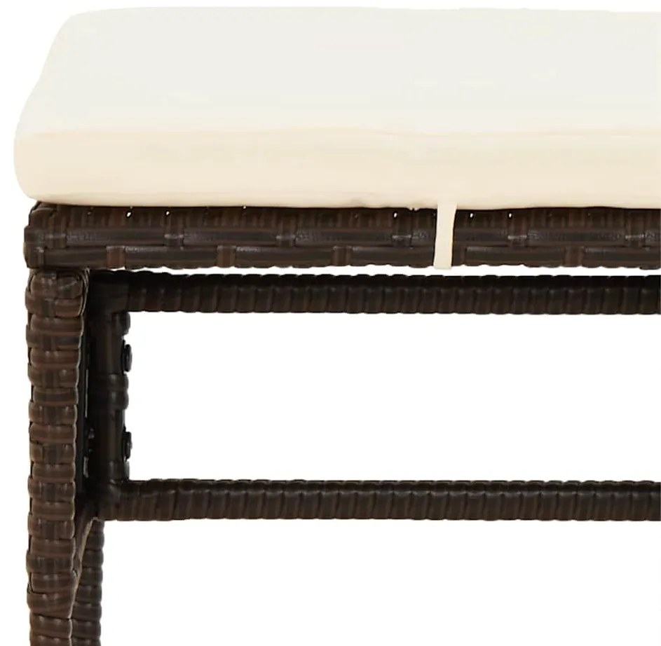 6 pcs conj. lounge jardim c/ almofadões 6 pcs vime PE castanho