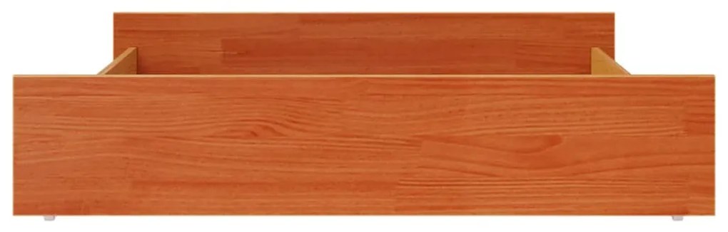 Gavetas para cama 2 pcs madeira de pinho maciça castanho mel