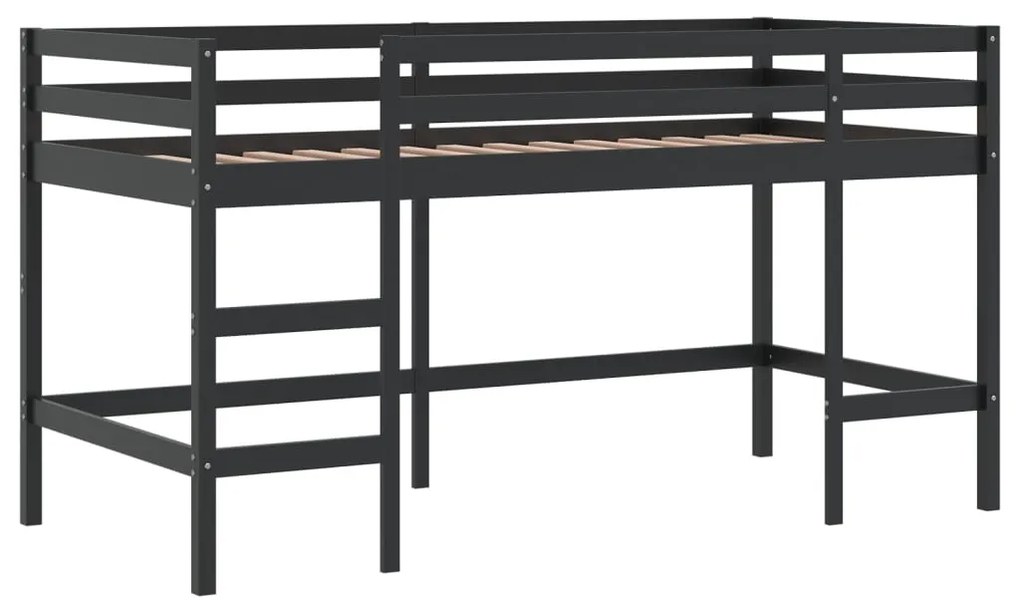 Cama alta p/ criança c/ cortinas 90x190 cm pinho maciço rosa
