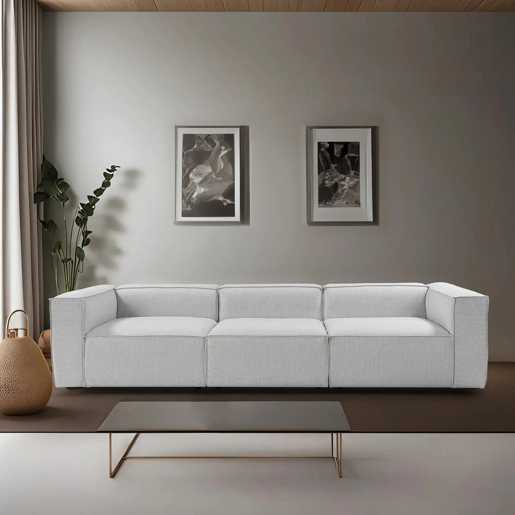 Sofá de 3 Lugares Fora – Cinzento Claro – 296 cm