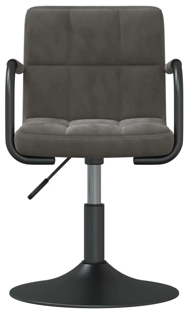 Cadeiras de jantar giratórias 2 pcs veludo cinzento-escuro