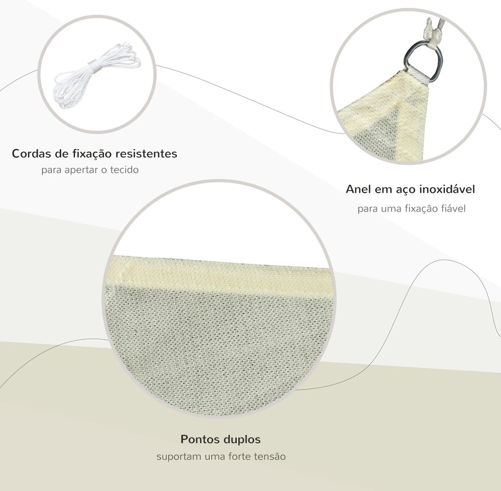 Vela de Sombra Retangular 3x4 m Toldo Vela de HDPE com Proteção UV Ane