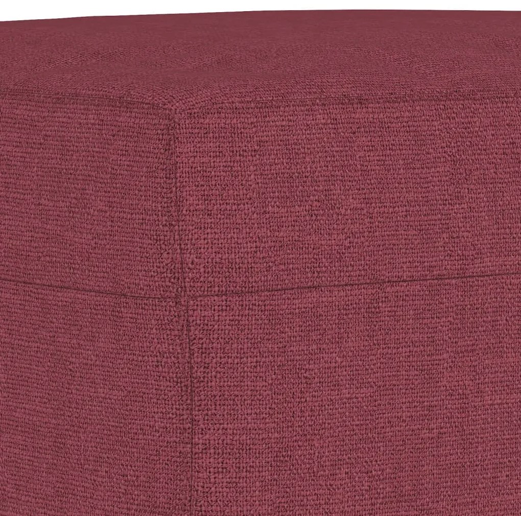 4 pcs conjunto de sofás com almofadões tecido vermelho tinto