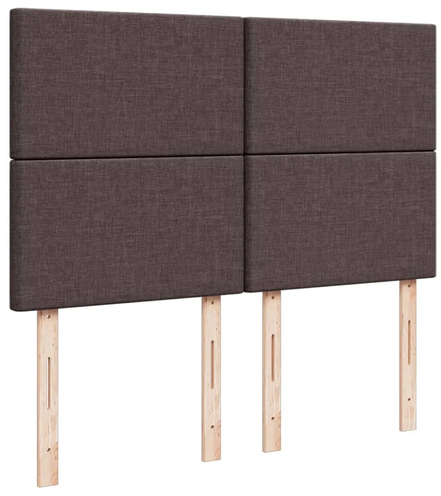 Cama com molas/colchão 160x200 cm tecido castanho-escuro
