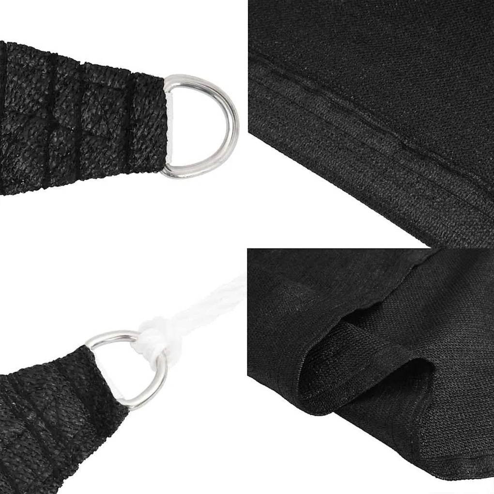 Para-sol estilo vela triangular 160 g/m² 3x4x4 m PEAD preto