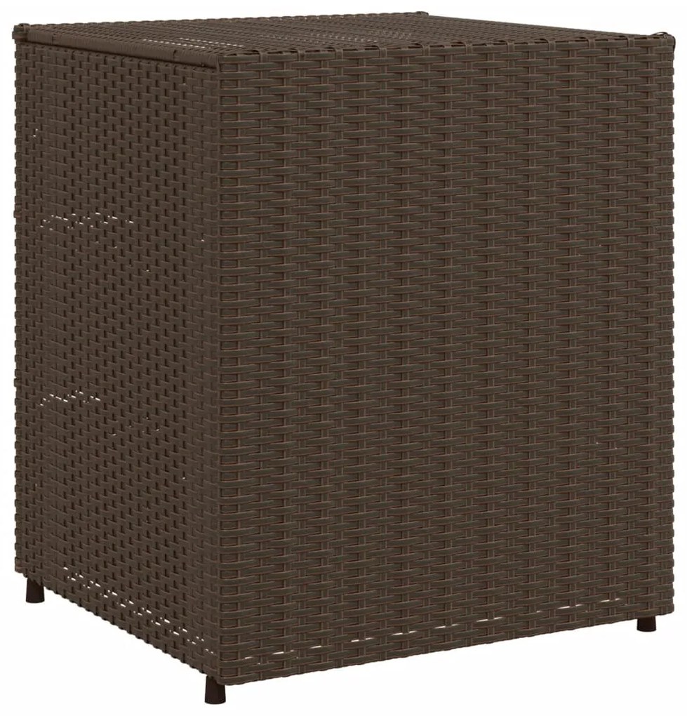 Armário de arrumação para jardim 55x59x69 cm vime PE castanho