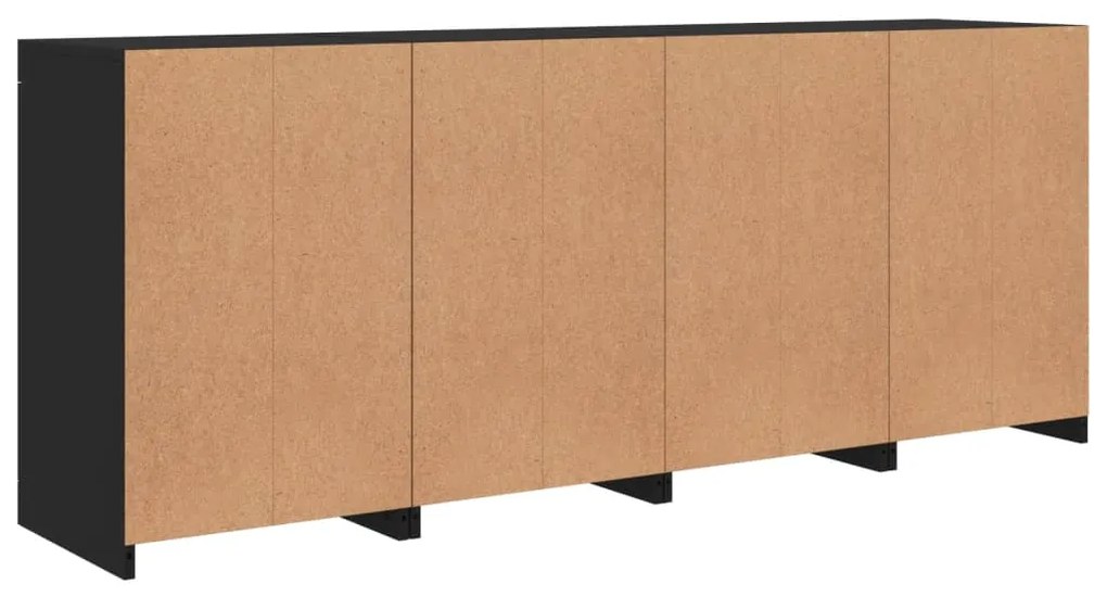 Aparador com luzes LED 164x37x67 cm preto