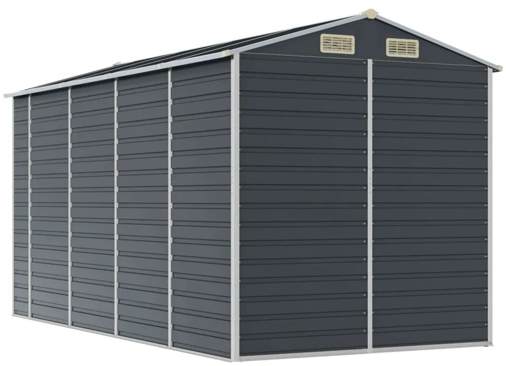 Abrigo de jardim 191x385x198 cm aço galvanizado antracite