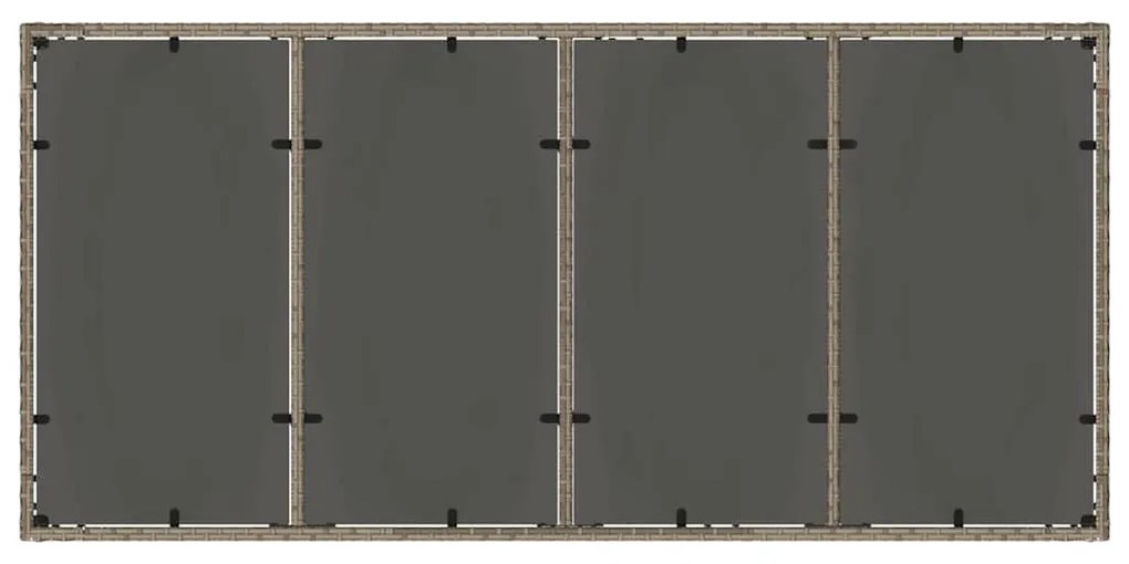 Conjunto de Jantar para Jardim 7 pcs Cinzeto 190 x 90 x 75 cm