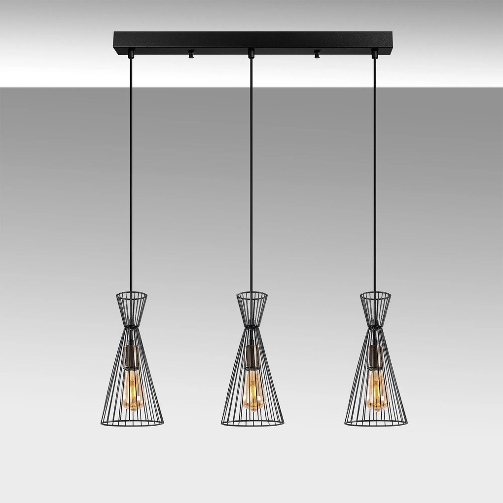 Chandelier Teltom – Preto Antigo – 68 x 15 x 125 cm