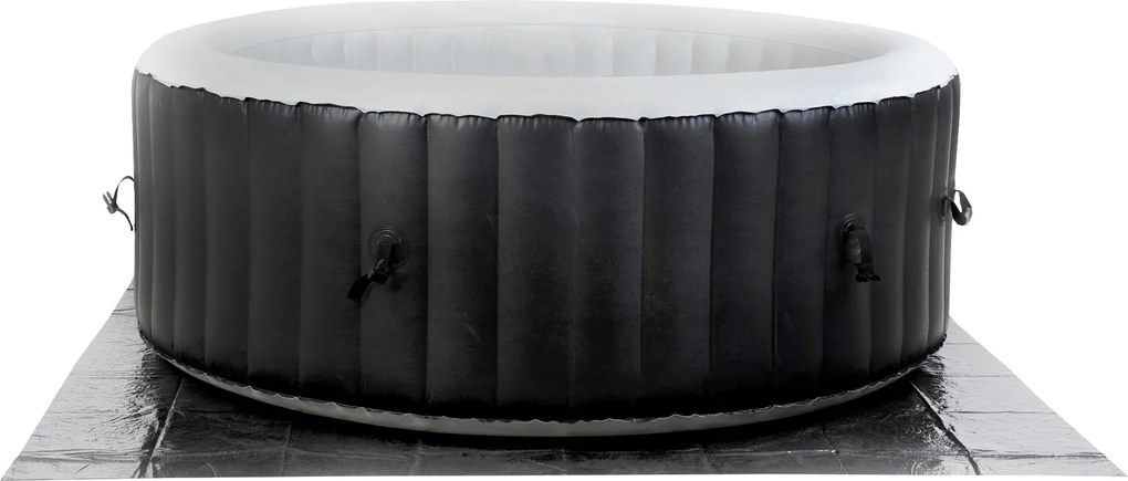 Spa insuflável portátil para 4 Pessoas com bolhas, banheira de hidromassagem, jacuzzi, preto e branco