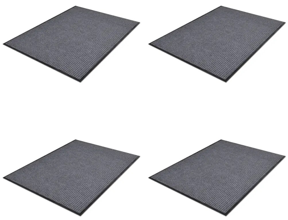 278749 vidaXL Tapetes de porta PVC 4 pcs 90x60 cm cinzento