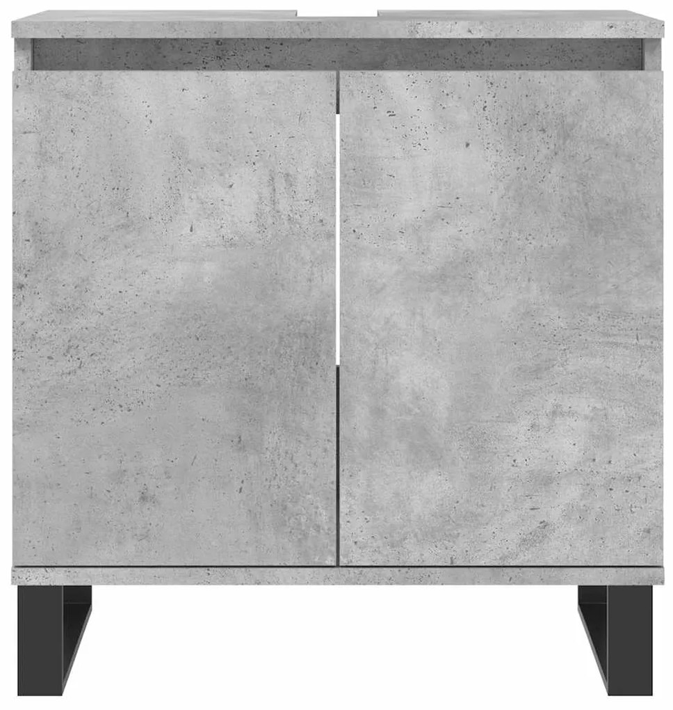 Armário casa de banho 58x33x60 cm deriv. madeira cinza cimento