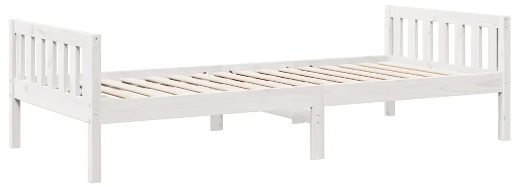 Cama de criança sem colchão 90x190 cm pinho maciço branco