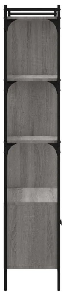 Estante c/ portas 76,5x30x154,5 cm deriv. madeira cinza sonoma