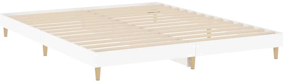 Estrutura de cama 140x200 cm derivados de madeira branco