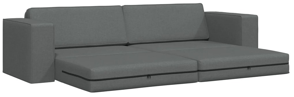 Sofá Cama de Chão 2 em 1 Cinza Escuro 245x150x60.5 cm Tecido