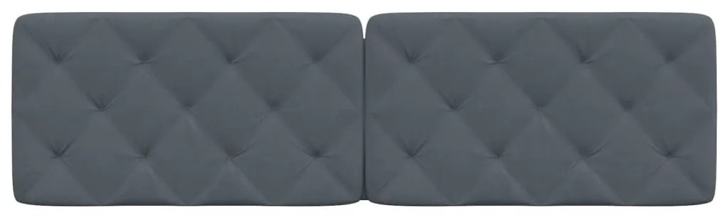 Almofadão de cabeceira 180 cm veludo cinzento-escuro