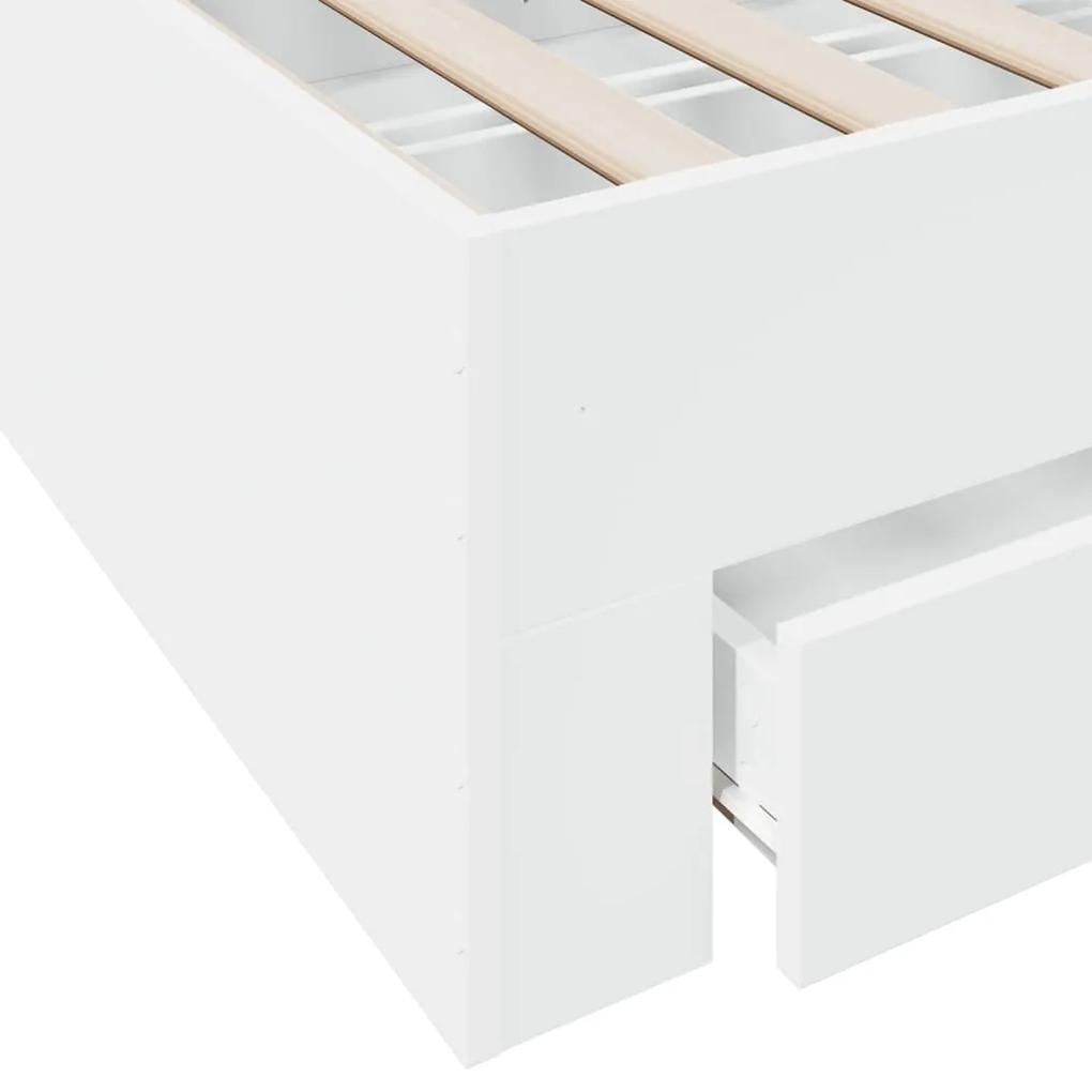 Estrutura de cama c/ gavetas 100x200cm derivados madeira branco