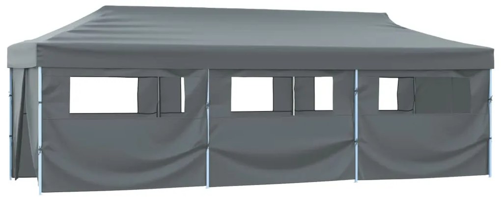 Tenda para festas pop-up dobrável c/ 8 paredes 3x9 m antracite