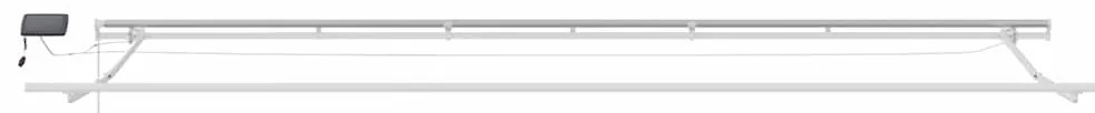 Toldo Retrátil with Manual Azul e branco 6 x 3 m Tecido e metal