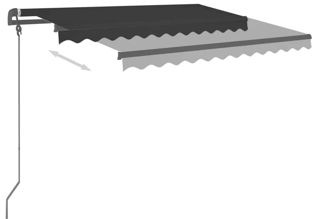 Toldo retrátil automático com postes 3,5x2,5 m antracite